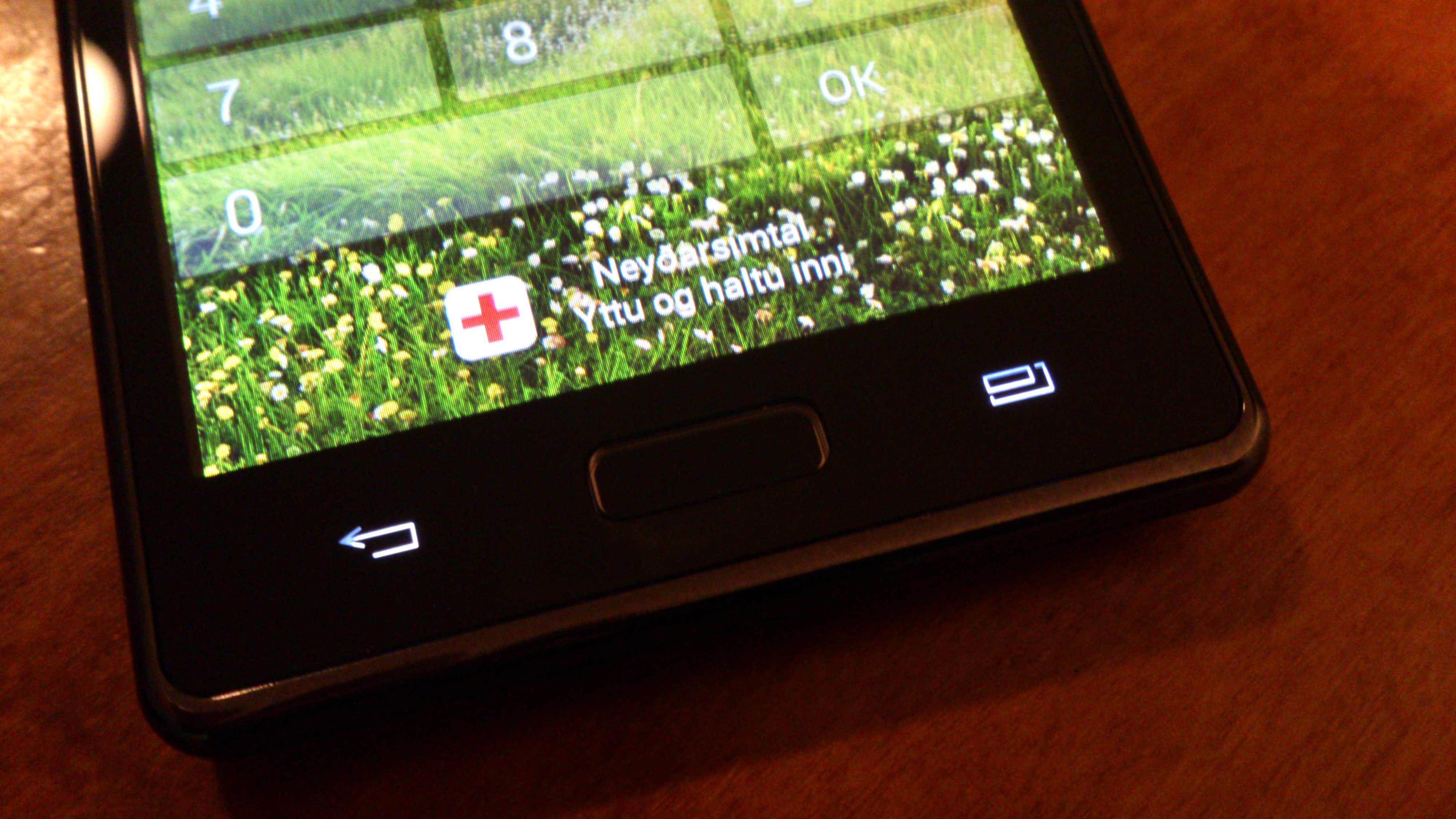 Heim-takkinn á LG Optimus L7