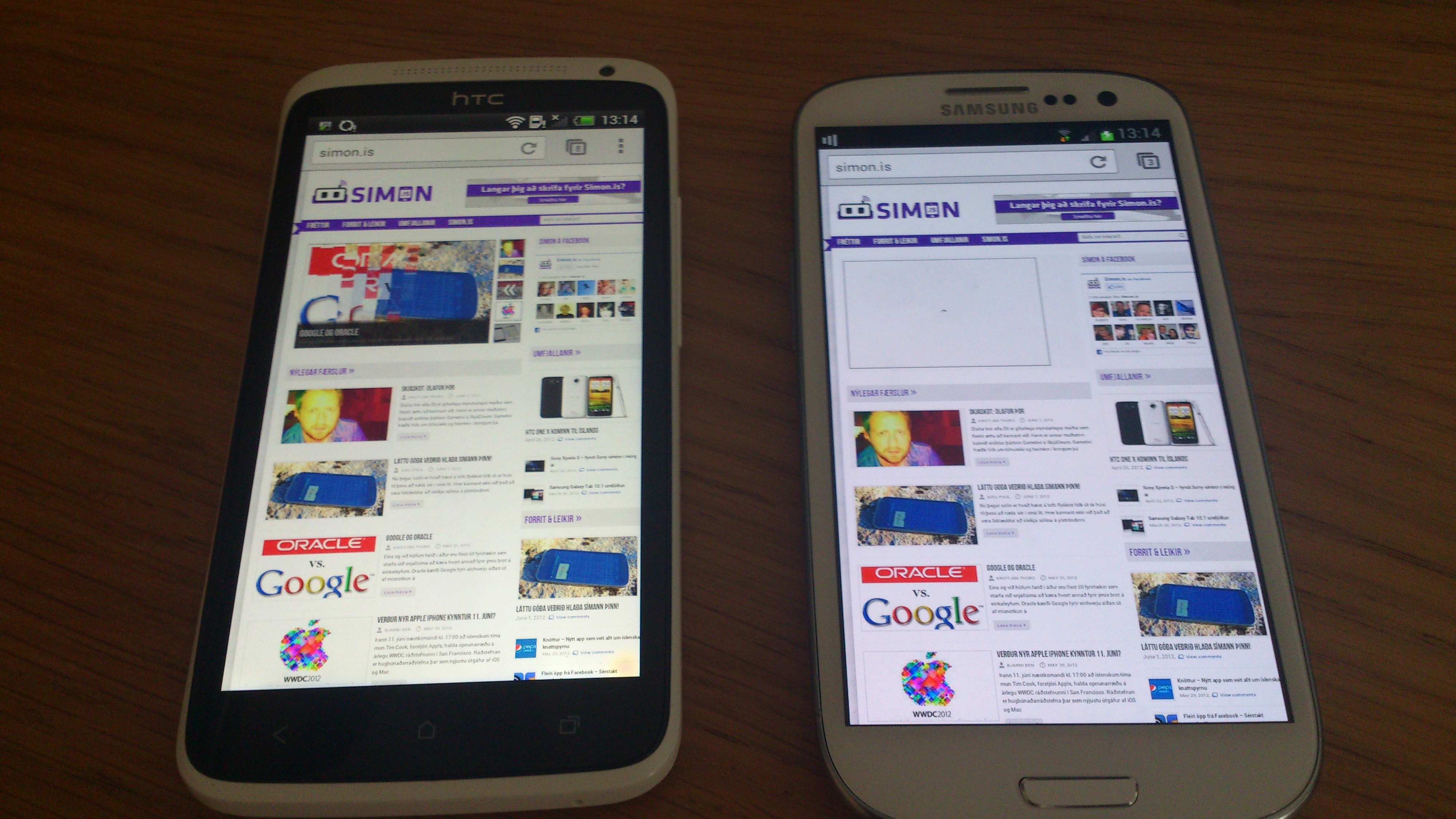 HTC One X og Galaxy S3